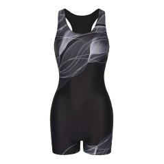 Slazenger LYCRA® XTRA LIFE™ Boyleg Swimsuit Ladies Black/Grey