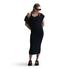 Nike Women's Chill Knitted Mini Rib Tank Bodycon Dress Black/Sail