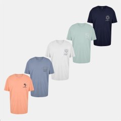 Jack and Jones 5-Pack Short Sleeve T-Shirt Plus Size Wt/Nv/St/Gy/Sn