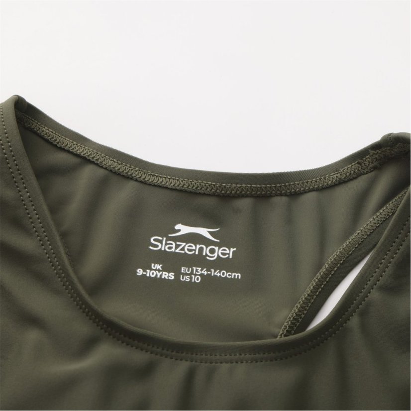 Slazenger LYCRA® XTRA LIFE™ Racer Back Swimsuit Girls Khaki