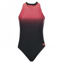 Speedo Hexagonal Hydrasuit Swimsuit Womens Black