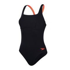 Speedo Womens Flex Band Swimsuit With Built In Swim Bra Black/Siren Red