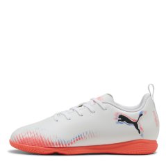 Puma Unisex Kids' Future 8 Play It Indoor Football Boots Wht-Blk-Glw Red