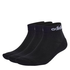 adidas Linear Ankle Cushioned Socks 3 Pairs Black/White