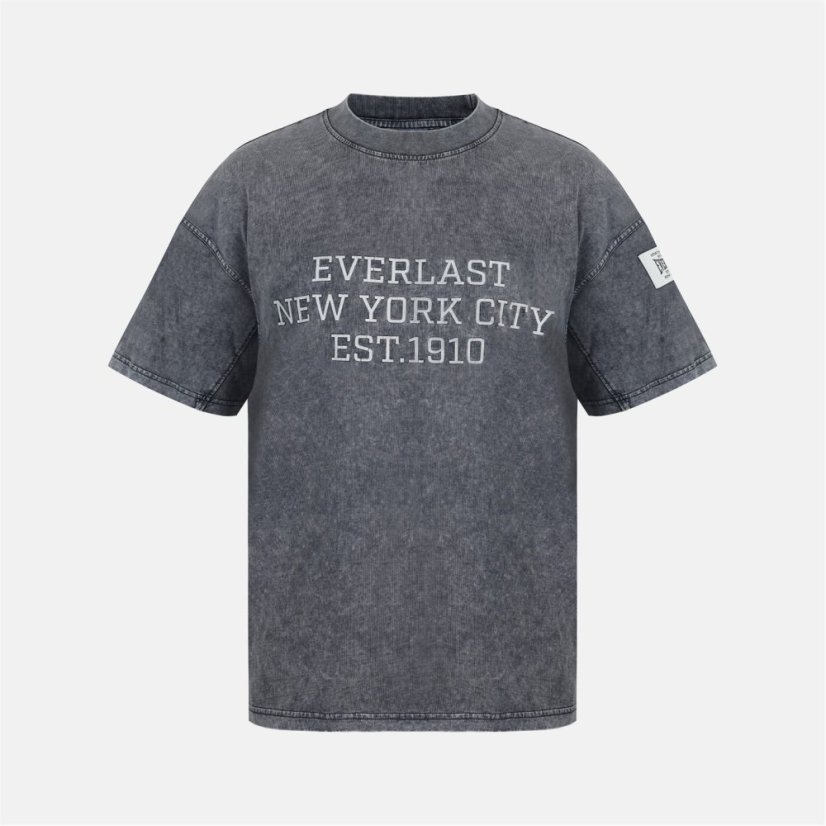 Everlast Men's NYC Logo Oversized T-Shirt Washed Grey
