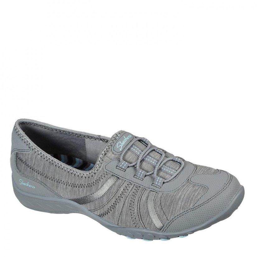 Skechers Scooped Bungee Slip On Trainers Ladies Grey