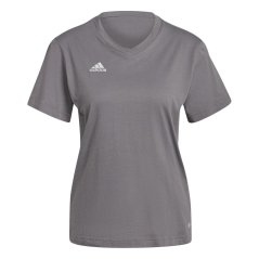 adidas Women's Short Sleeve Performance Gym Top Grey Four