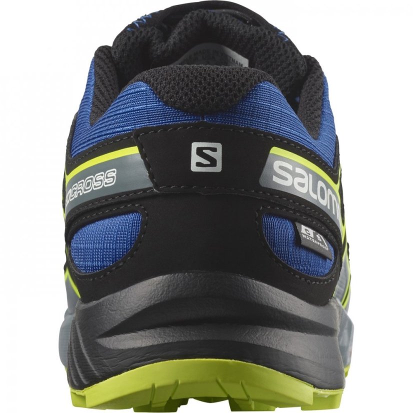 Salomon Speedcross Waterproof Trail Running Shoes Junior Blue/Black/Lime