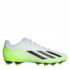 adidas X Crazyfast Club Flexible Firm Ground Football Boots Wht/Blk/Lemon