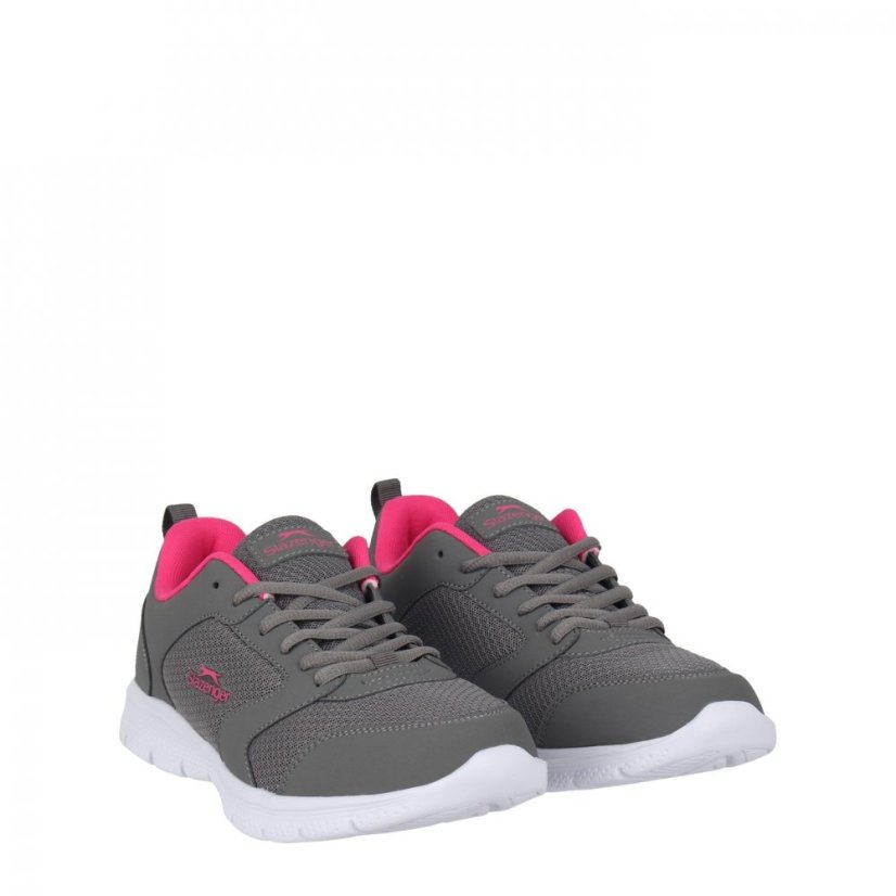 Slazenger Force Mesh Womens Trainers Charcoal/Pink