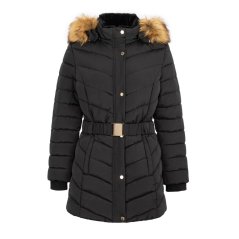Firetrap Womens Waterproof Long Sleeve Mid-Length Puffer Jacket Black