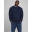 Jack and Jones Crew Sweatshirt Mens Plus Size Navy Blazer