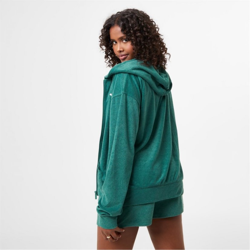 Slazenger ft. Wolfie Cindy Towelling Zip Hoodie Forest Green