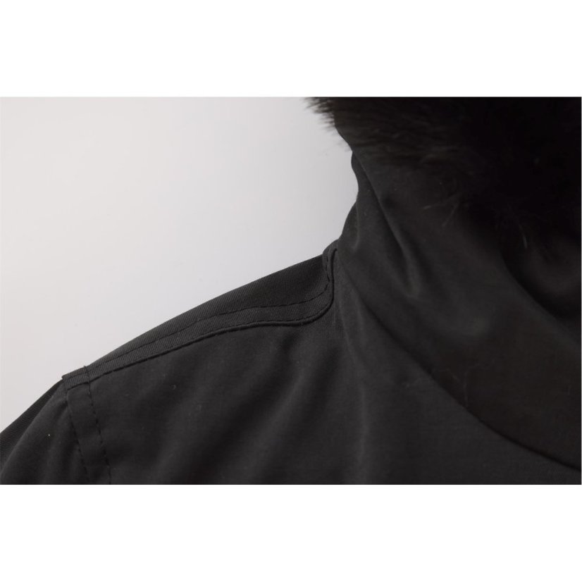 Firetrap Kids Cotton Faux Fur Long Sleeve Parka Black