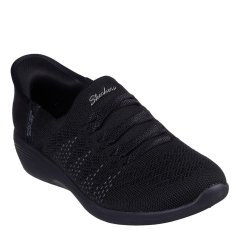 Skechers Arya - Swiftly Slip On Trainers Womens Black/Black