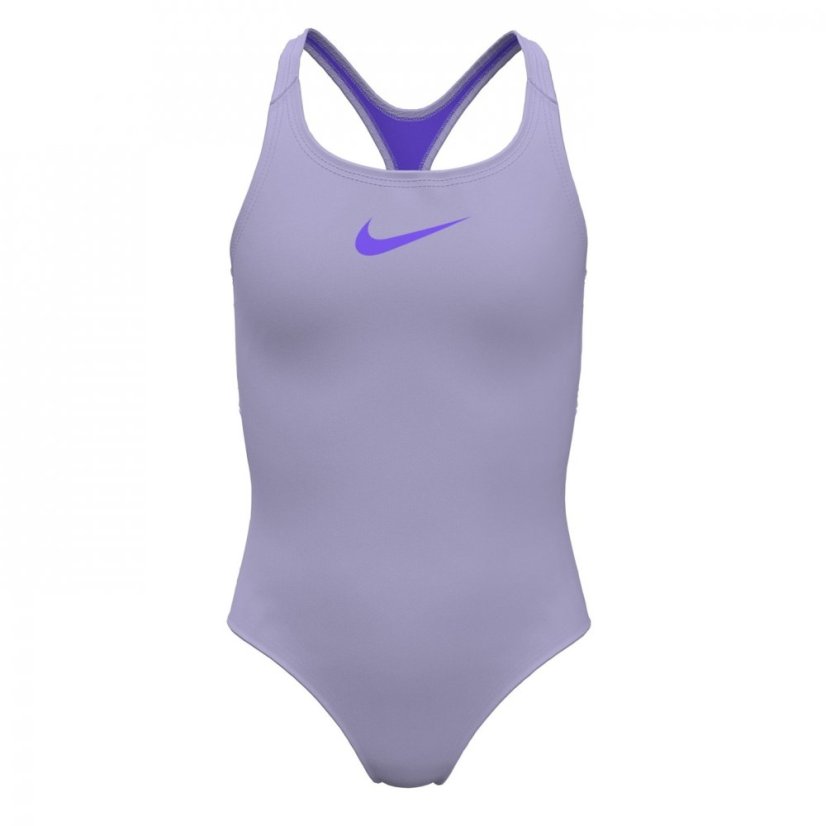 Nike Swoosh Swimsuit Junior Girls Lilac Bloom