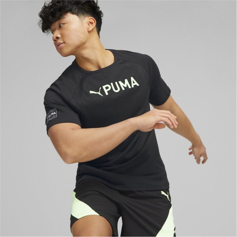 Puma Triblend T Shirt Mens Black/Green
