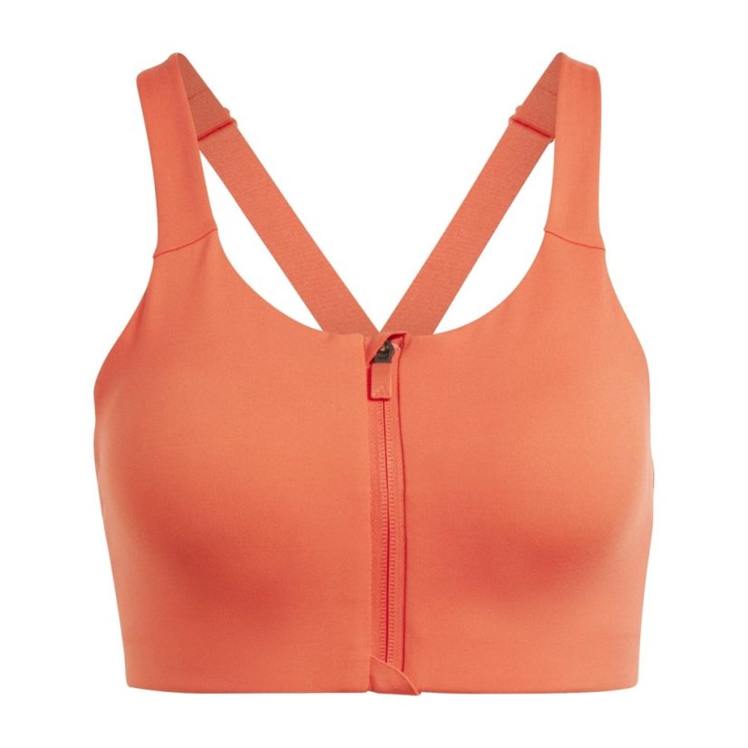 adidas TLRD Impact Luxe High-Support Zip Bra Womens Red