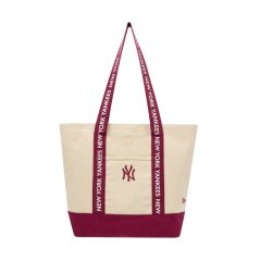 NEW ERA Mlb Strap Canvas Tote Bag NY Burgundy