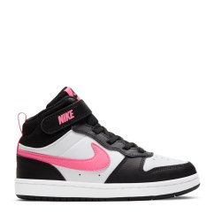 Nike Court Borough Mid 2 Little Kids' Shoes Black/Pink/Wht
