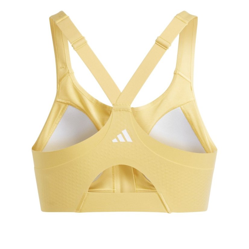 adidas Women's Tlrdim Lux Zipped Non Wired High Impact Sports Bra Yellow