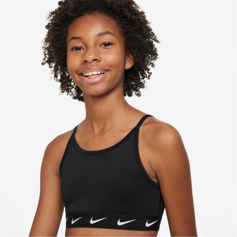 Nike Dri-FIT One Big Kids' (Girls') Sports Bra Black/White