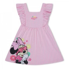 Character Girls Minnie Mouse Frill Sleeve Stripe Dress Minnie Mouse