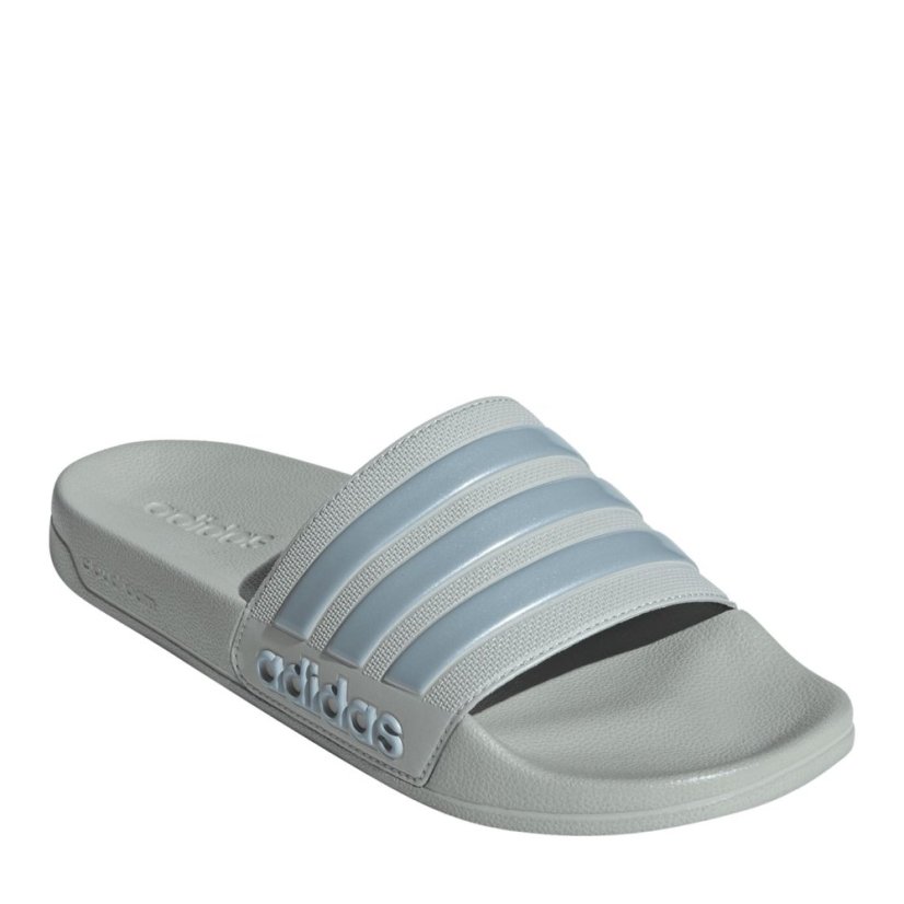 adidas Kids' Adilette Shower Pool Sliders Silver/Gry/Blue