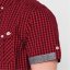 Lee Cooper Cooper Men's Gingham Check Short Sleeve Shirt Red/White