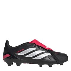 adidas Predator Fold-Over Tongue League Firm Ground Football Boots Childrens Black/Red