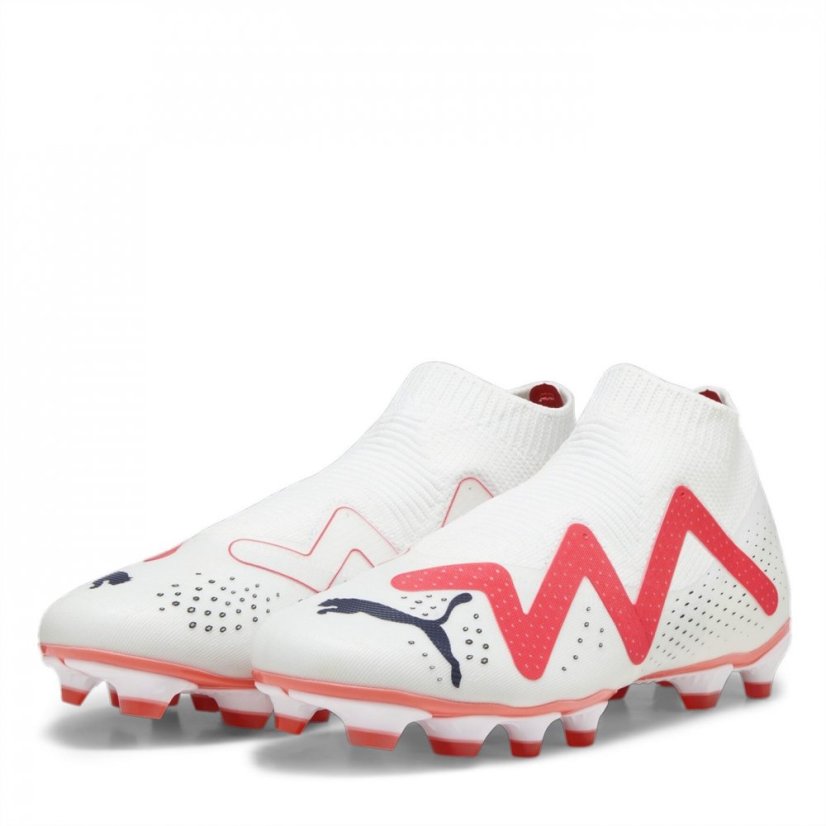 Puma Future Match.3 Firm Ground Laceless Football White/Pink