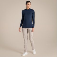 Craghoppers Womens NosiLife Mock Neck Long-Sleeved Golf Tee Blue Navy