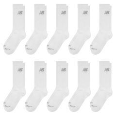 New Balance 10 Pack Cushioned Crew Socks White
