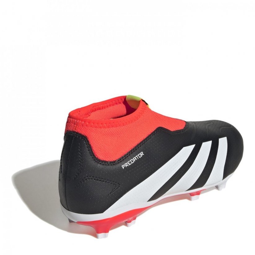 adidas Predator 24 League Laceless Junior Firm Ground Football Boots Black/White/Red