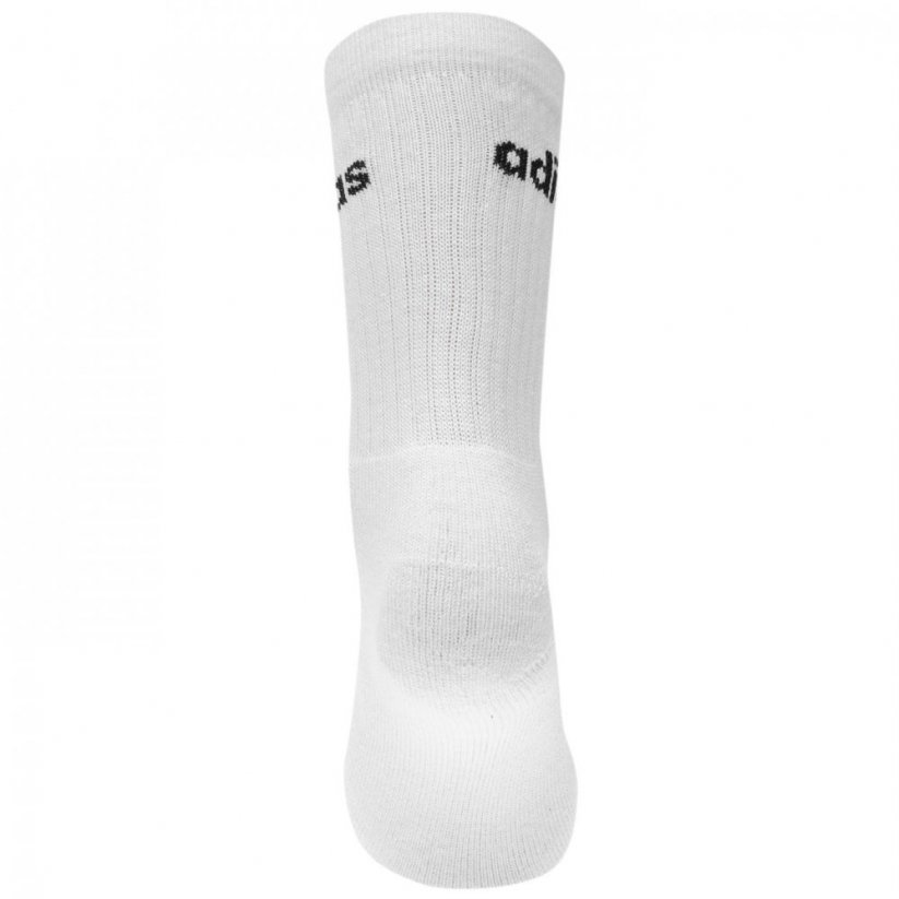 adidas Half-Cushioned Crew 3 Pack Socks White/Black