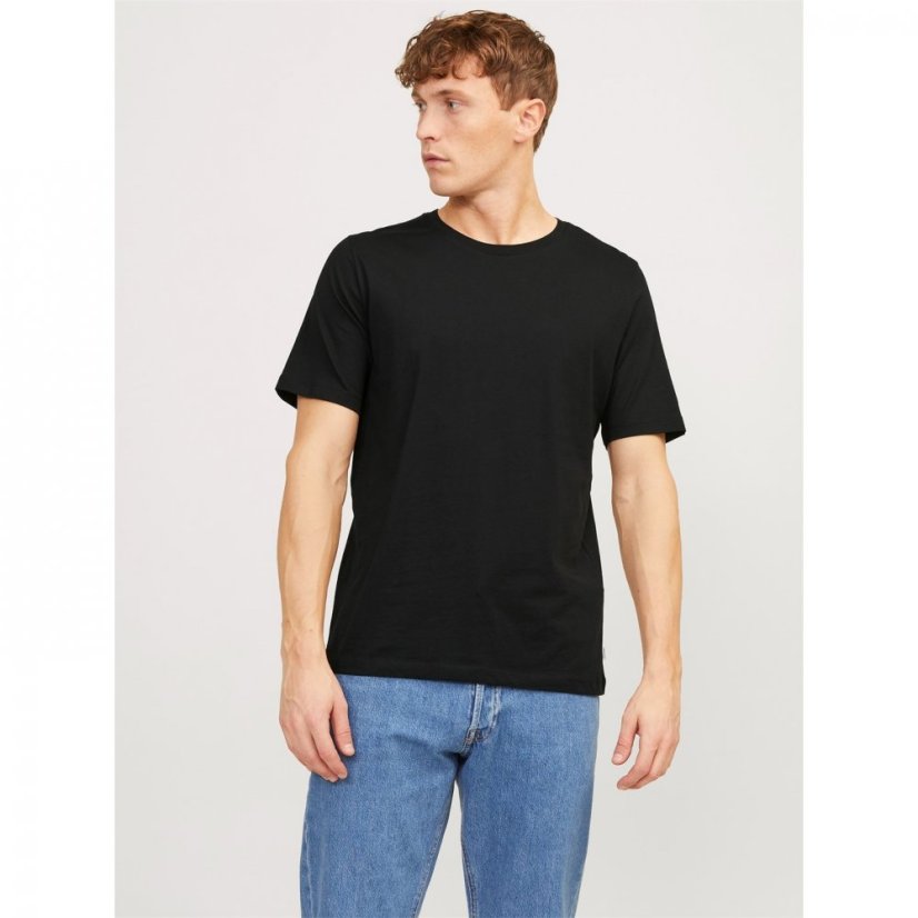 Jack and Jones Basic 5-Pack T-Shirt Mens Wht/Nvy/Blk