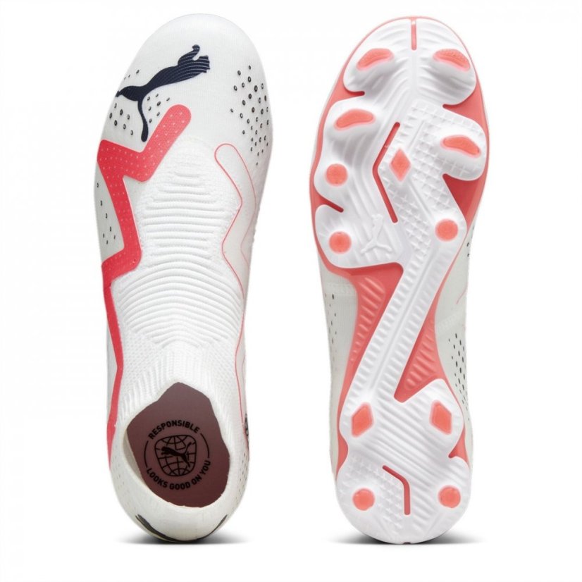 Puma Future Match.3 Firm Ground Laceless Football White/Pink