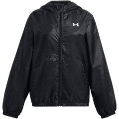 Under Armour Kids' SportStyle Water Resistant Wind Resistant Oversized Fit Windbreaker Black
