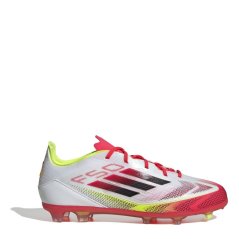 adidas F50 Elite Childrens Firm Ground Football Boots White/Red