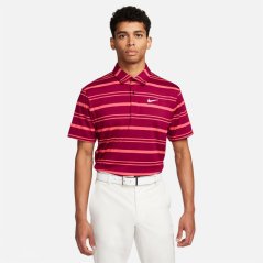 Nike Dri-FIT Tour Men's Striped Golf Polo Red/White