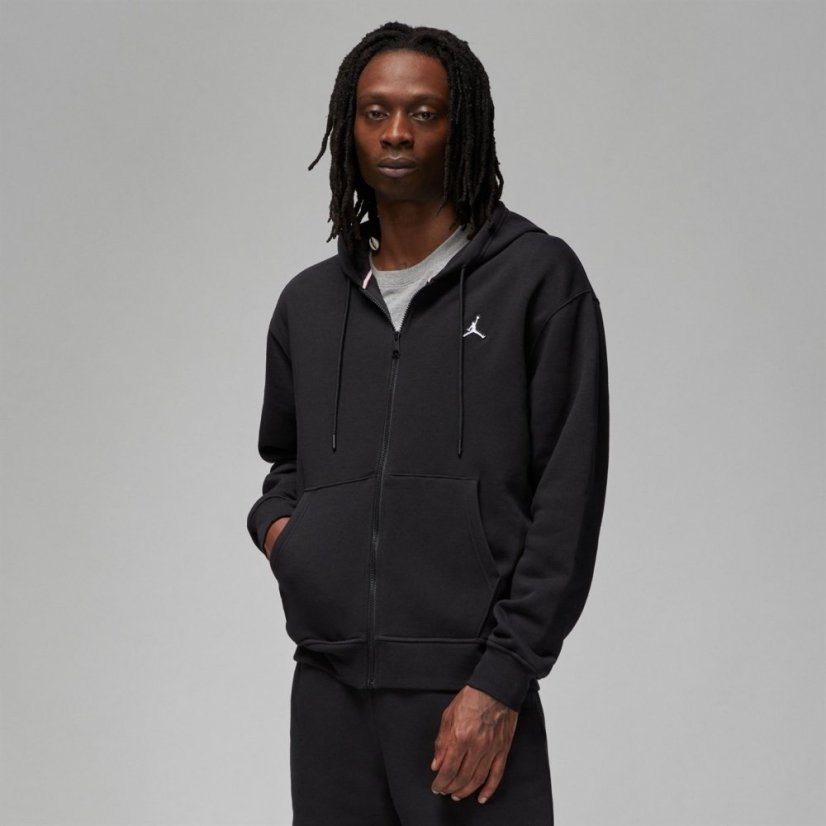 Air Jordan Essentials Men's Full-Zip Fleece Hoodie Black/White