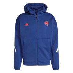 adidas mens adidas France Rugby Travel Tracksuit Top 2024 Dark Blue