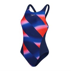 Speedo Womens Allover Digital Recordbreaker Blue/Watermelon