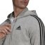 adidas Fleece 3-Stripes Full-Zip pánska mikina Med Grey/Black