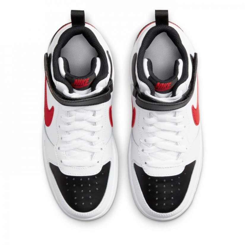 Nike Court Borough Mid 2 Big Kids' Shoe White/Red/Black - Veľkosť: 5.5 (38.5)