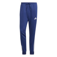 adidas Fleece Tapered Cuff 3-Stripes Joggers Navy/White