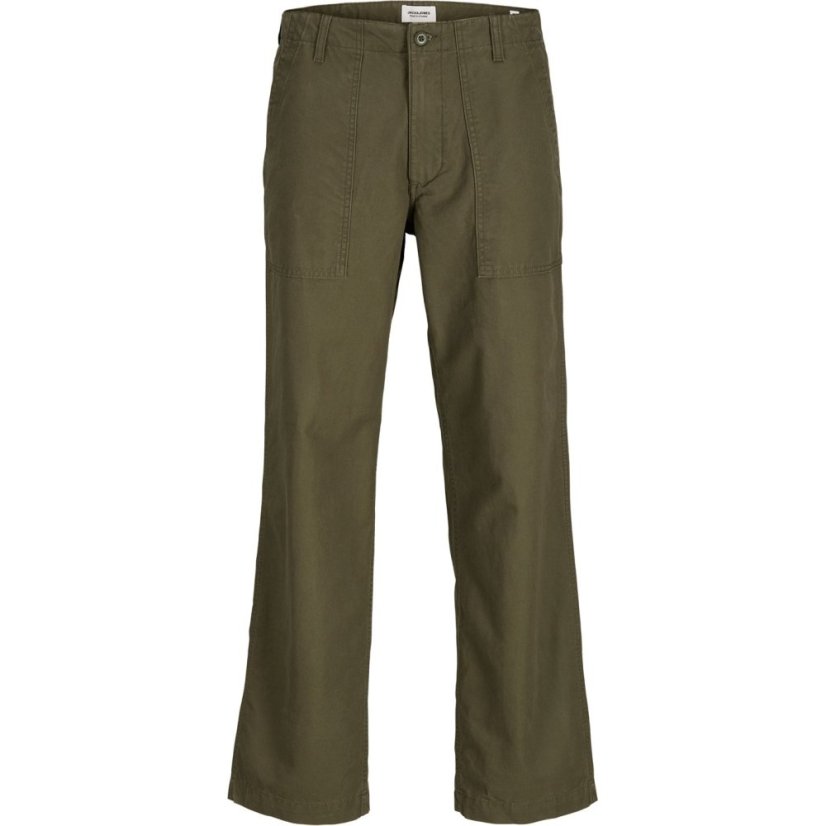 Jack and Jones Men's Flared Chinos Trousers Olive Night
