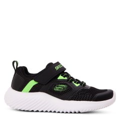 Skechers Unisex Kids' Bounder Slip On Trainers Black/Lime