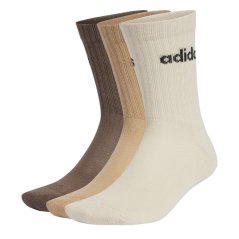 adidas Cushioned Linear Crew Socks 3 Pack Womens Wonder White
