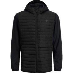 Jack and Jones Multi Quilted Jacket Mens Plus Size Black